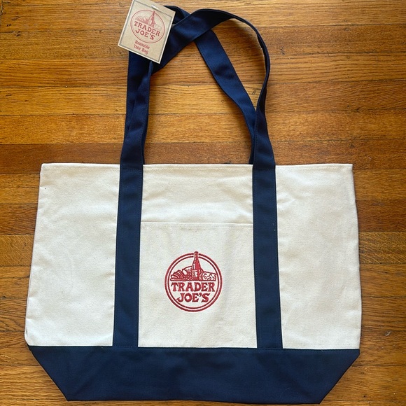 Trader Joes Canvas Tote Bag New With Tags - Picture 4 of 4